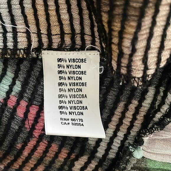 Anthropologie Blnk Galina Smocked Floral Midi  Dress Size Petite Small - Picture 7 of 7